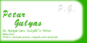 petur gulyas business card